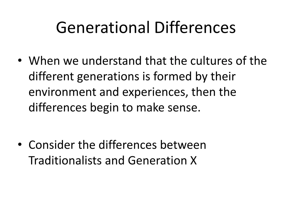 generational differences