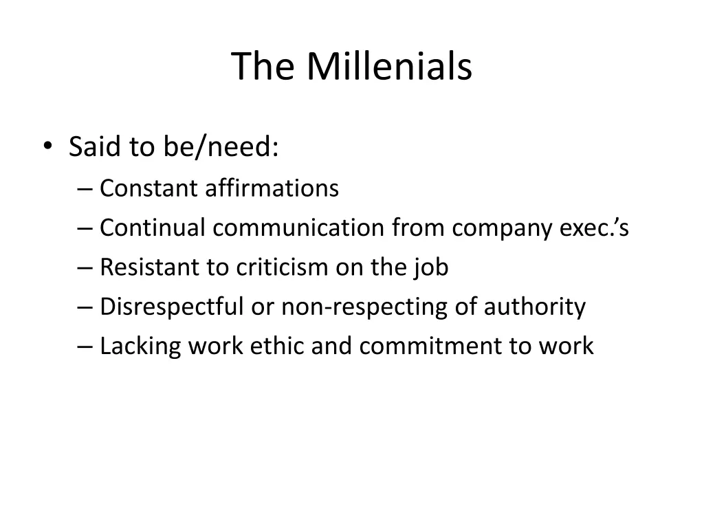 the millenials