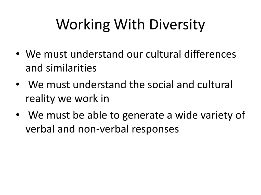 working with diversity 1