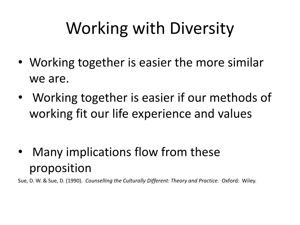 working with diversity