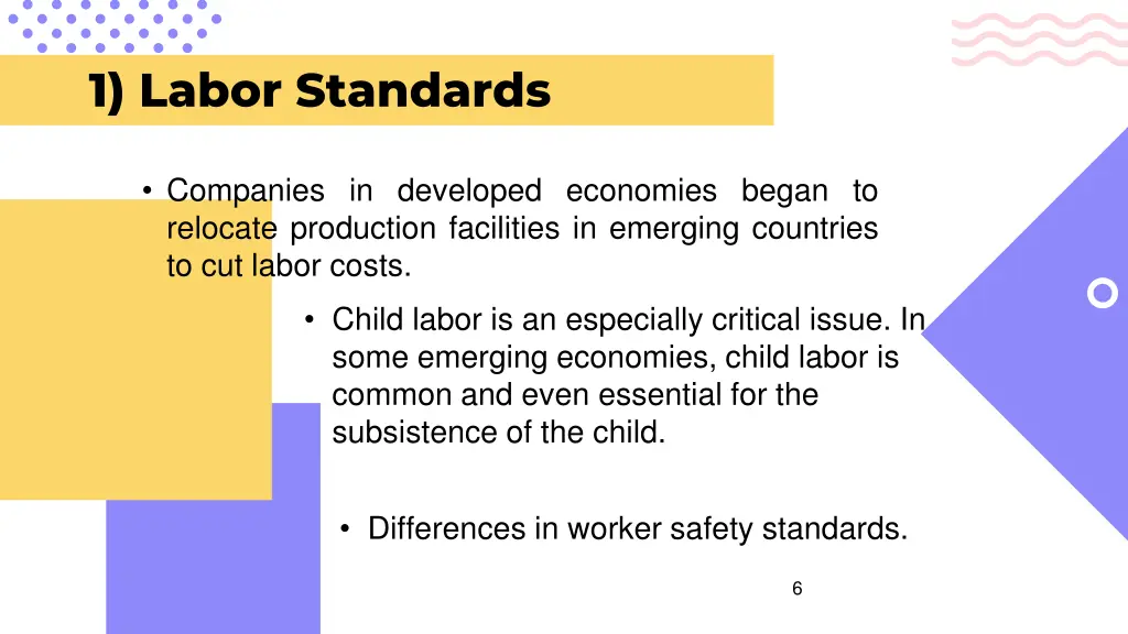 1 labor standards