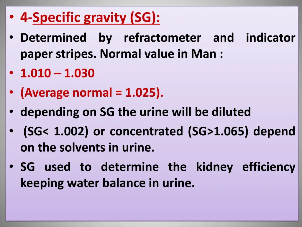 4 specific gravity sg determined by refractometer