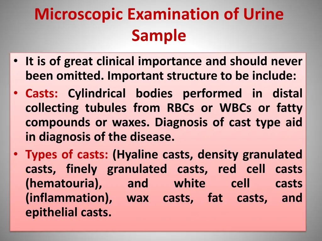 microscopic examination of urine sample