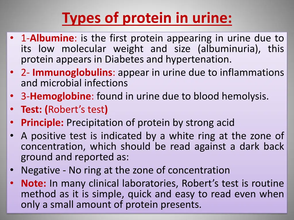 types of protein in urine 1 albumine is the first