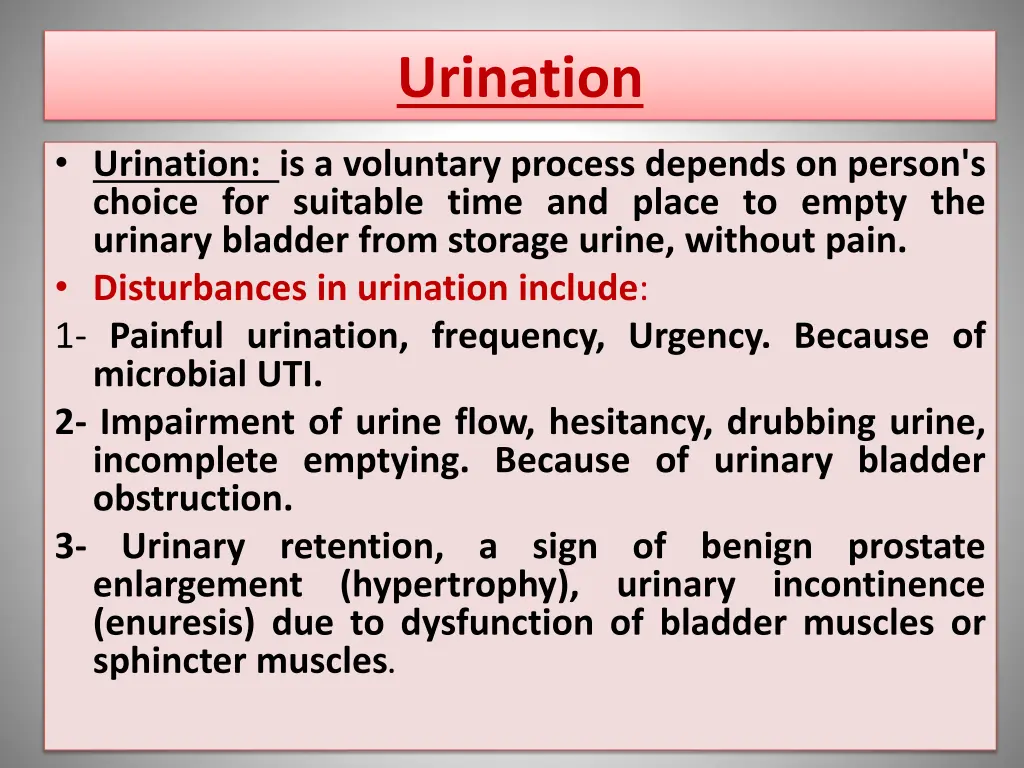 urination