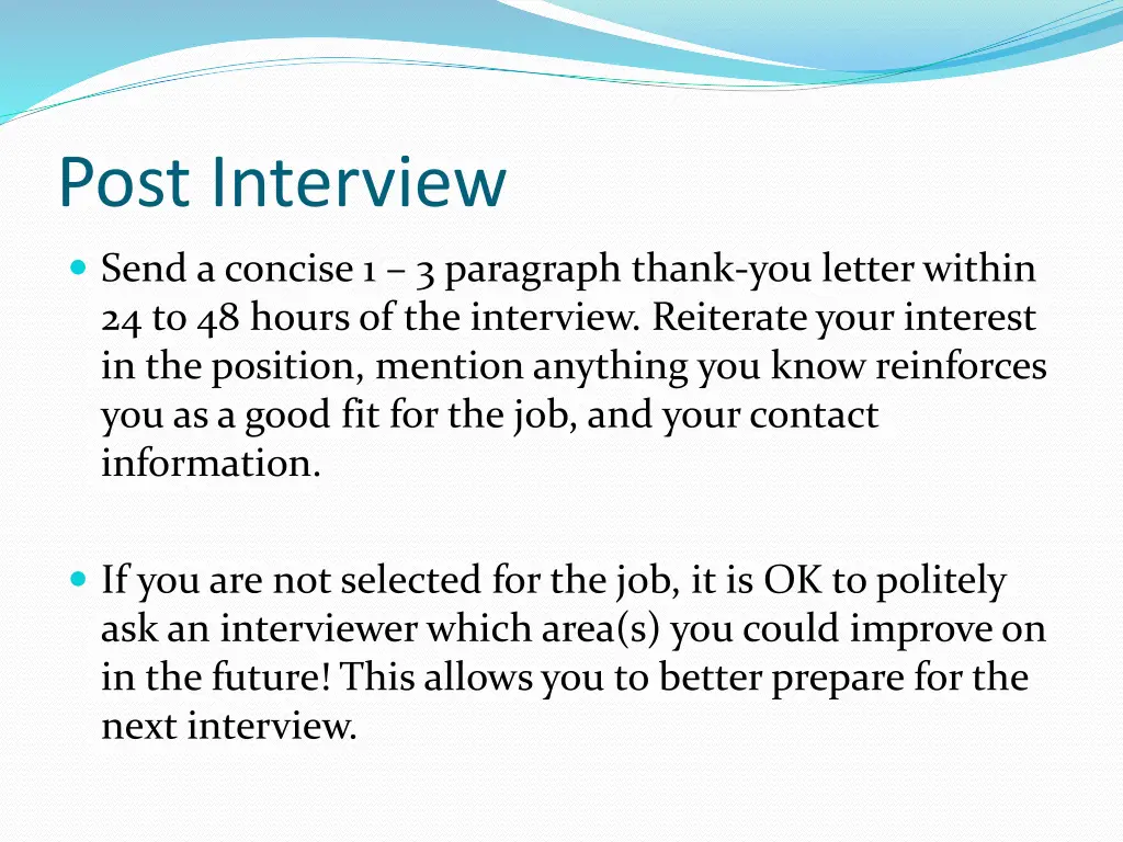 post interview