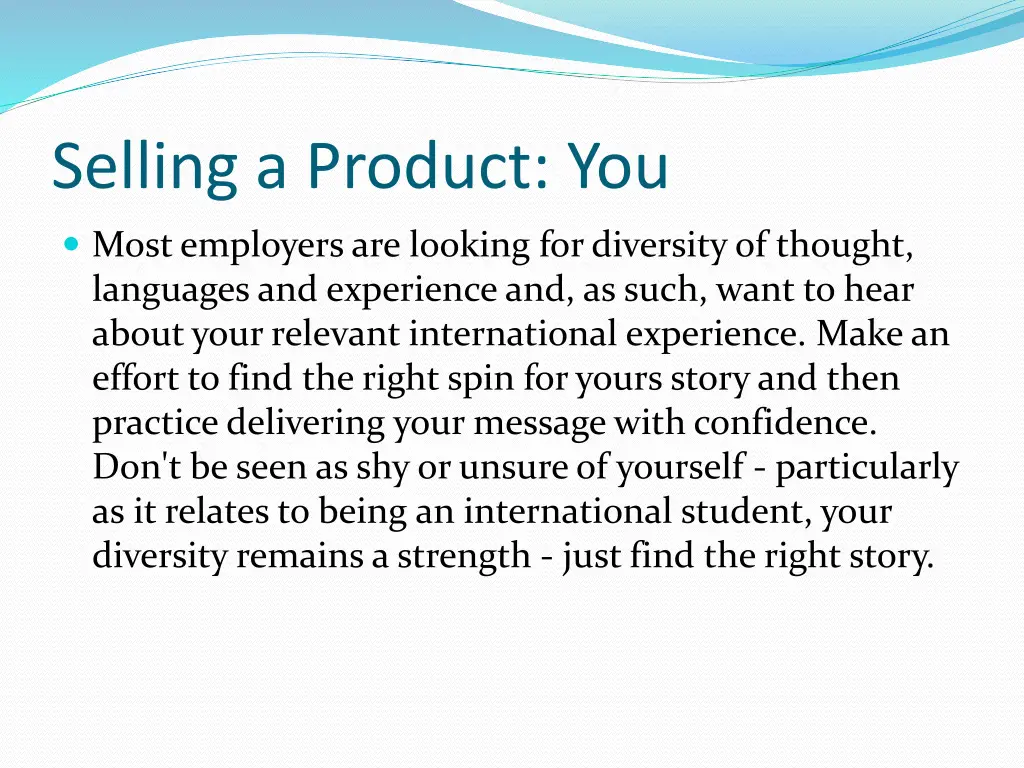 selling a product you