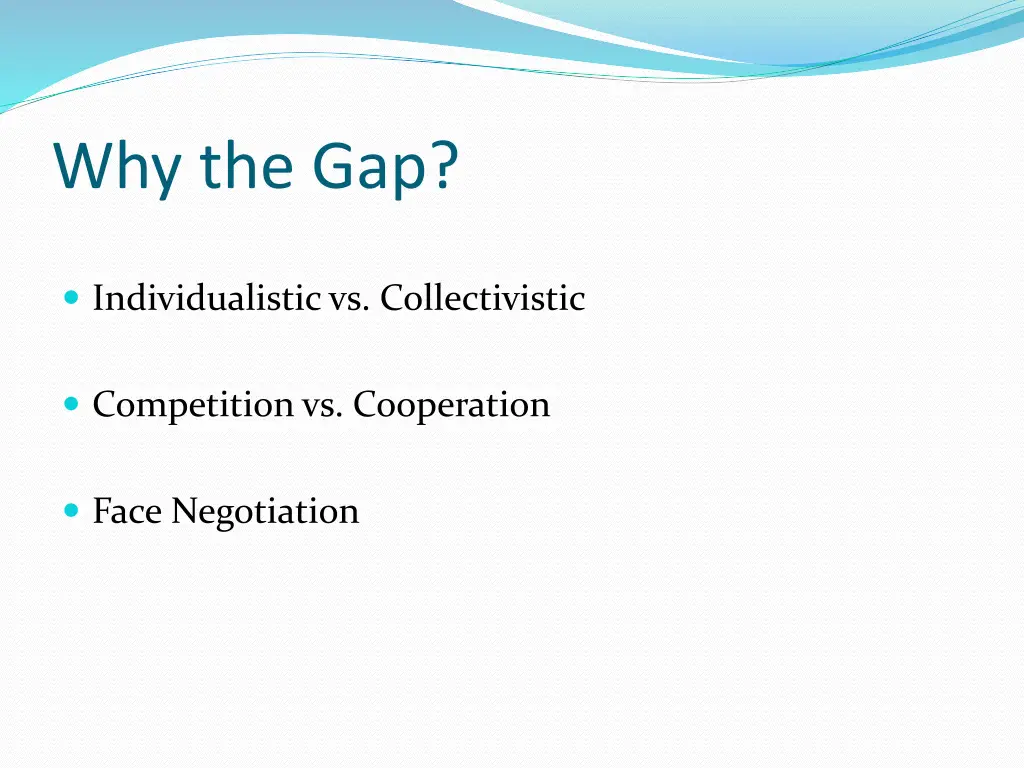 why the gap