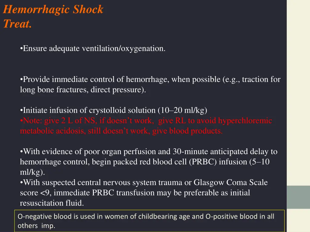 hemorrhagic shock treat