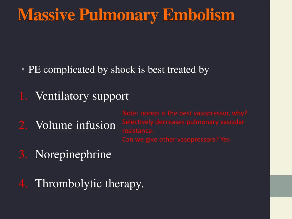 massive pulmonary embolism