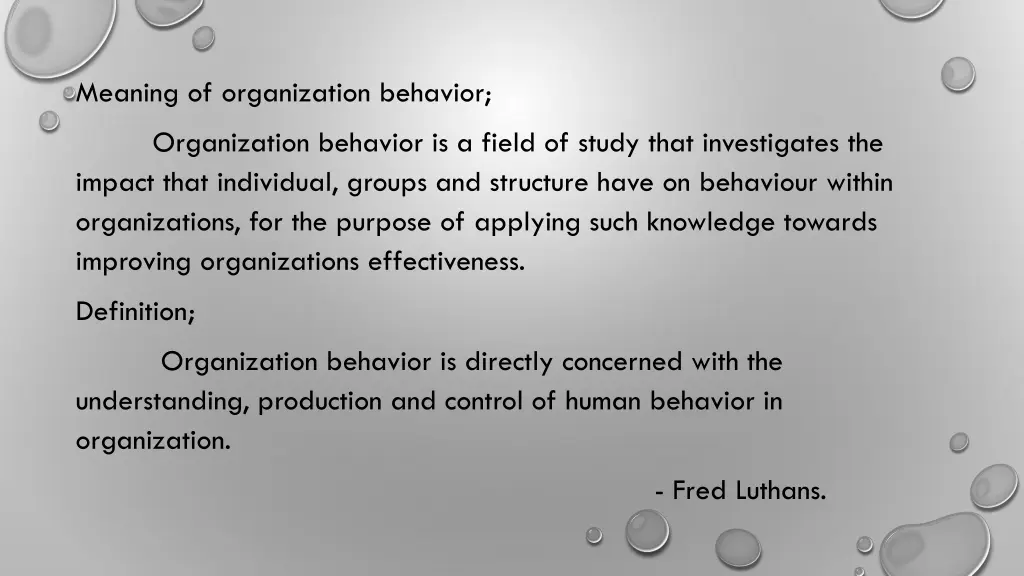 meaning of organization behavior