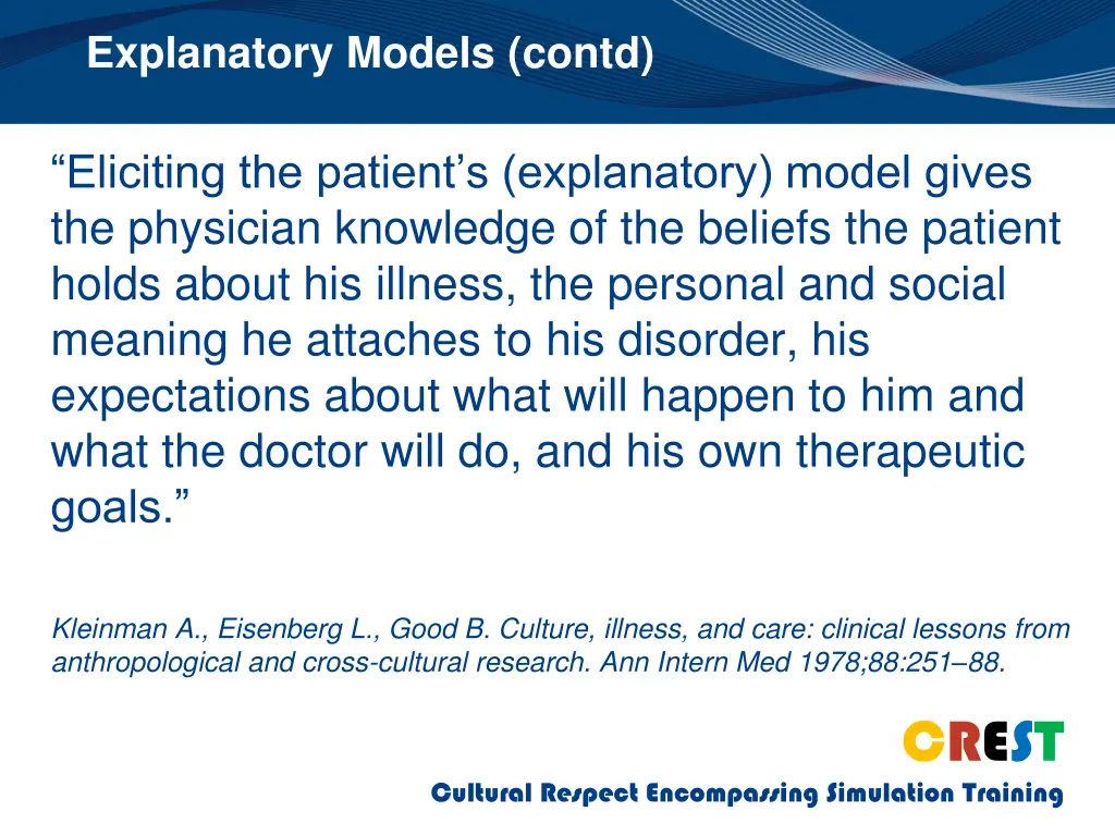 explanatory models contd