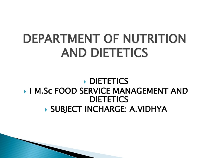 department of nutrition and dietetics