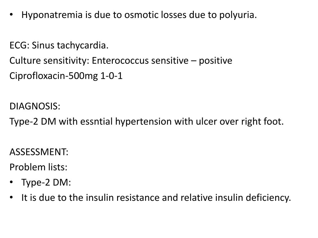 hyponatremia is due to osmotic losses