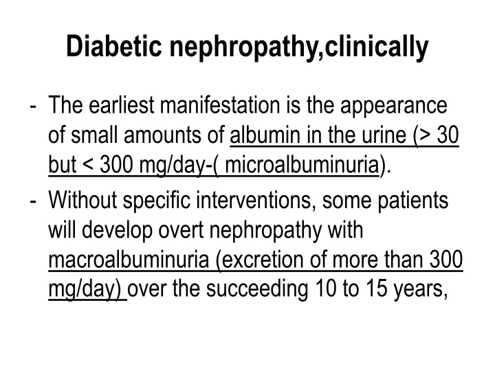 diabetic nephropathy clinically