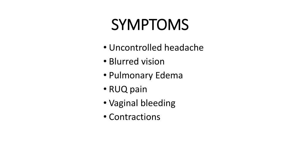 symptoms symptoms