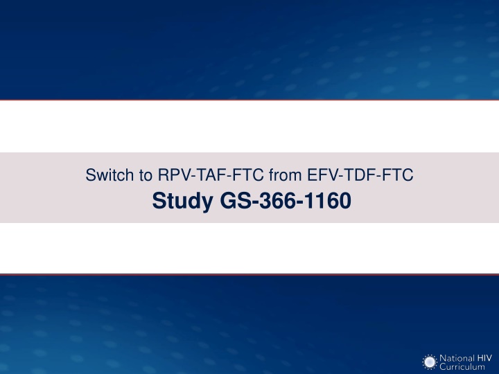 switch to rpv taf ftc from efv tdf ftc study