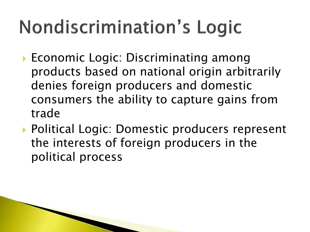 economic logic discriminating among products