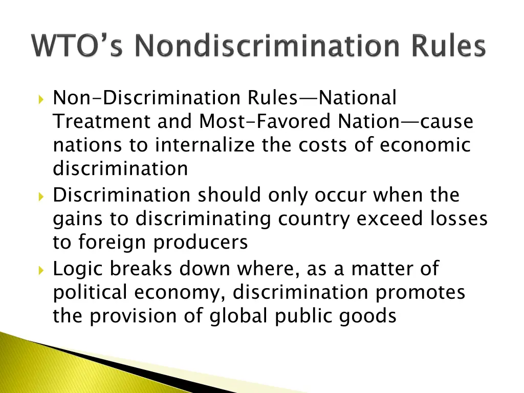 non discrimination rules national treatment