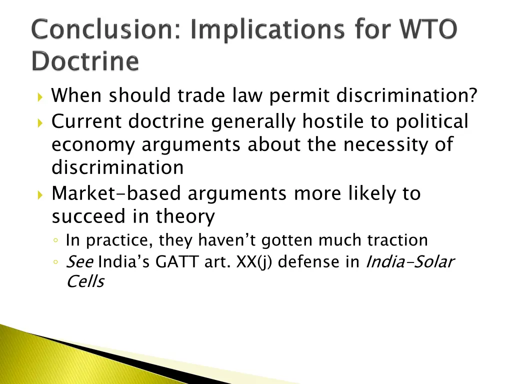 when should trade law permit discrimination