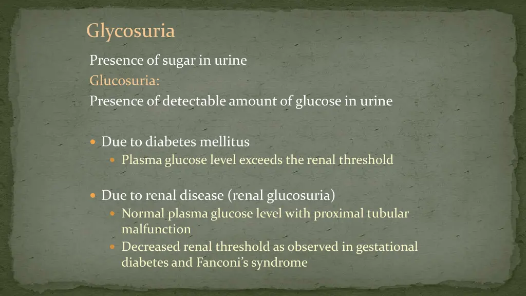glycosuria