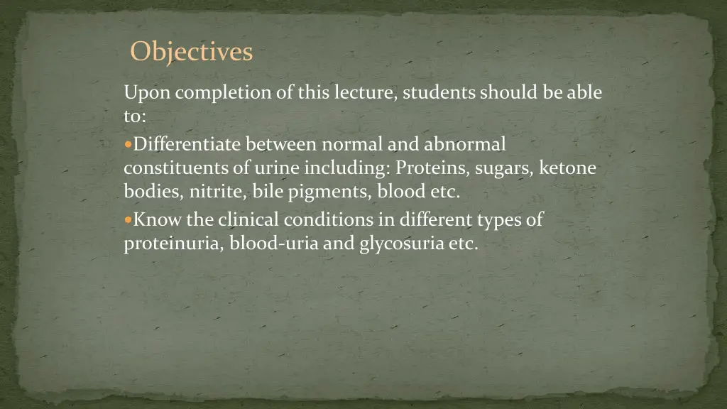 objectives