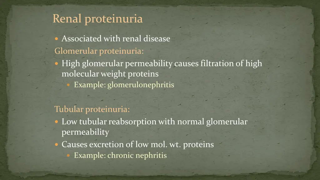 renal proteinuria