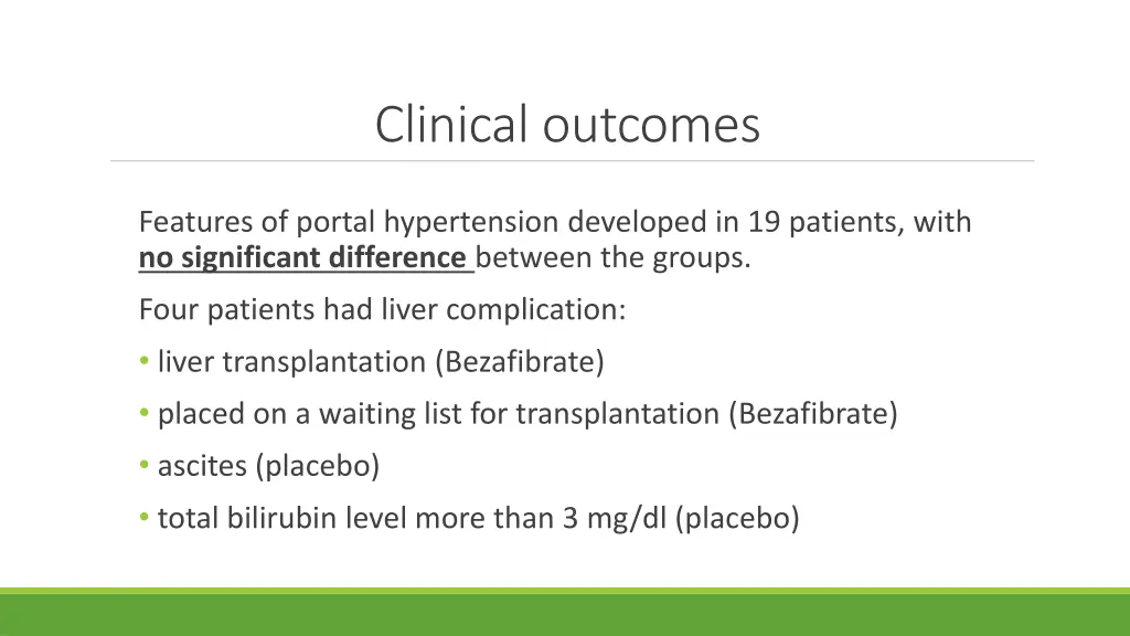 clinical outcomes