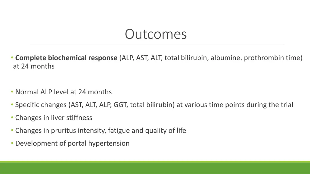 outcomes