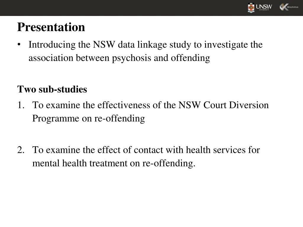 presentation introducing the nsw data linkage