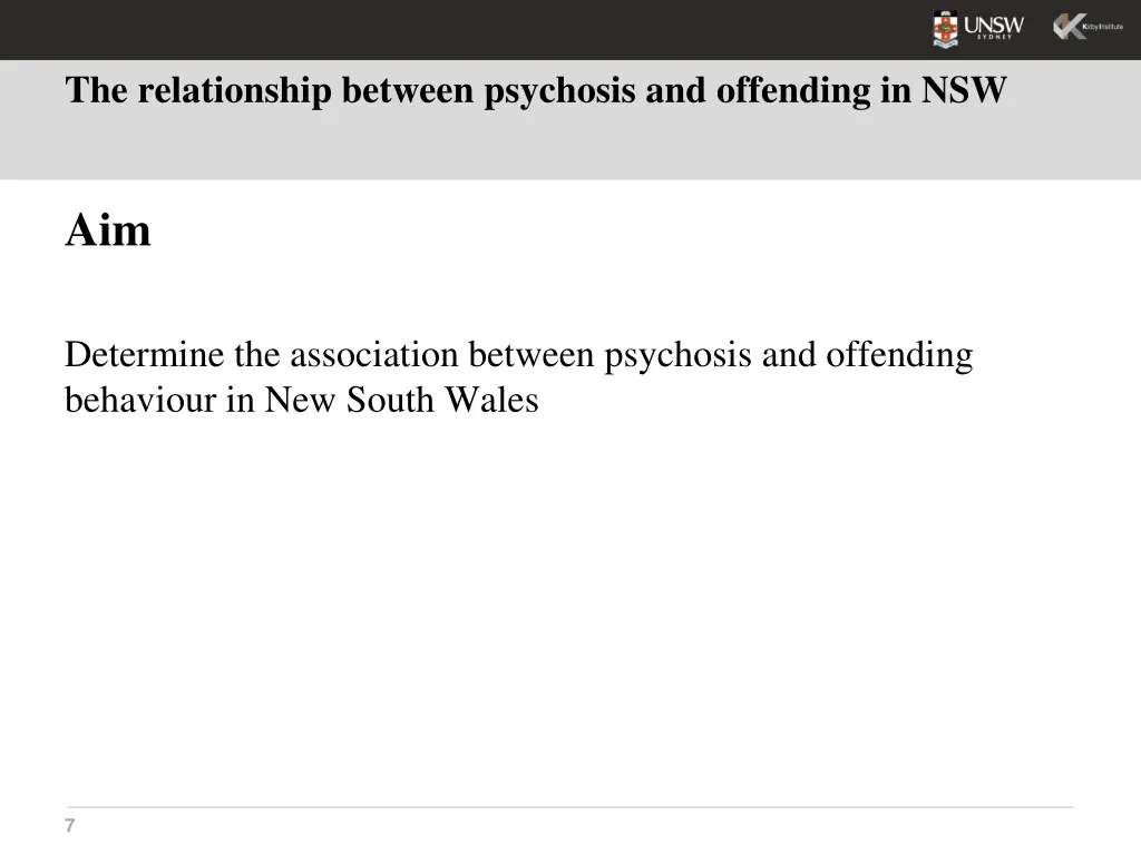 the relationship between psychosis and offending 1