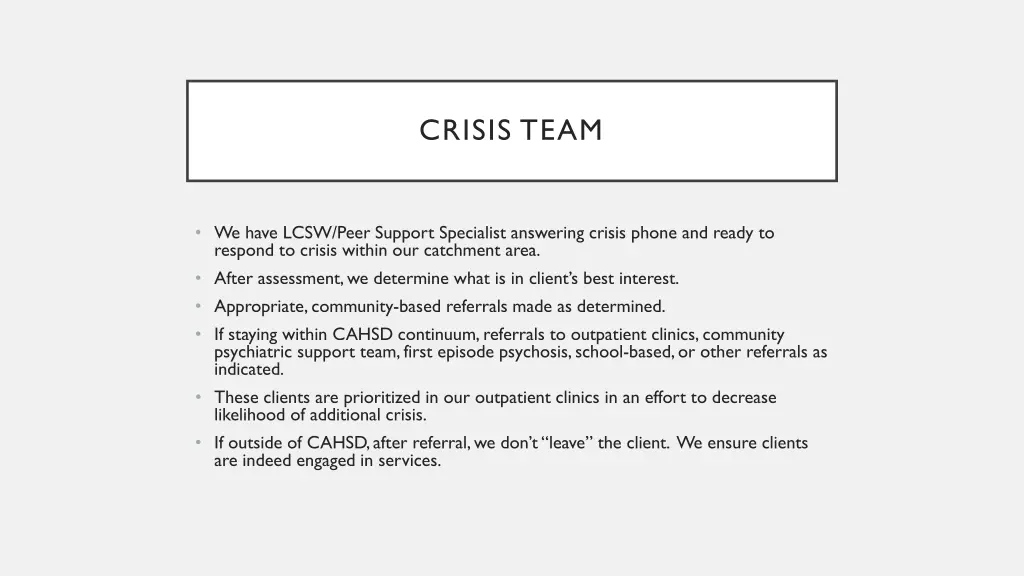crisis team