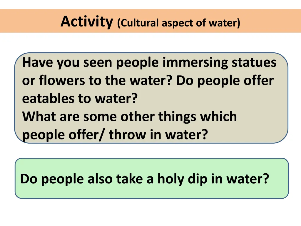 activity cultural aspect of water 2