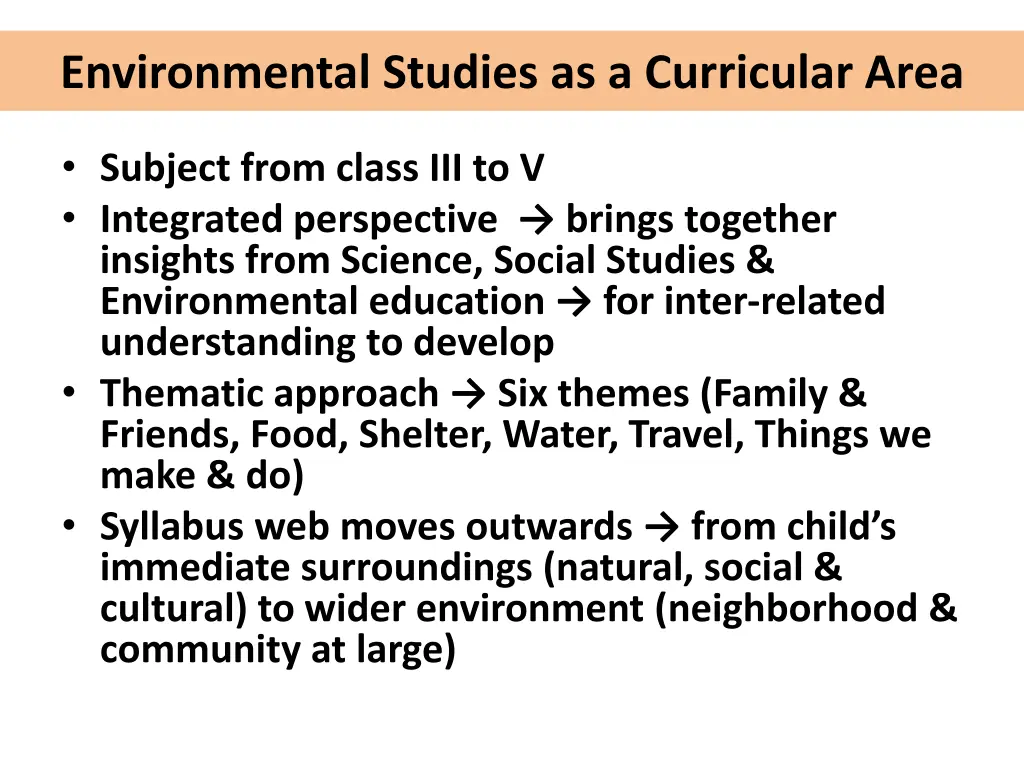 environmental studies as a curricular area