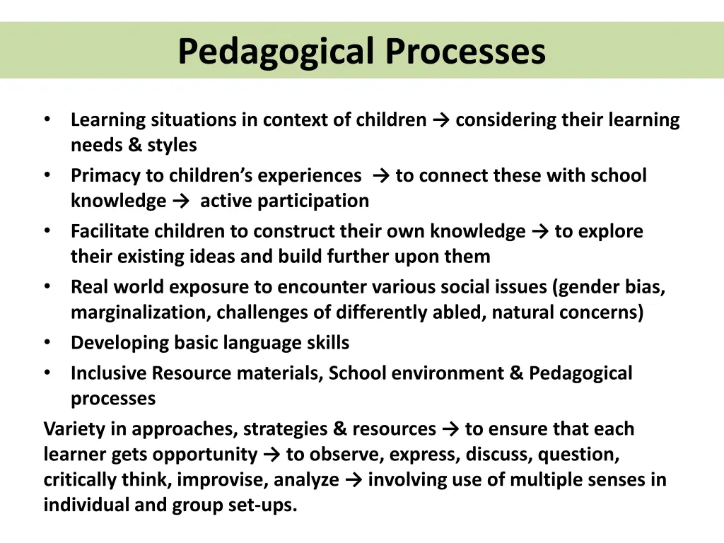 pedagogical processes