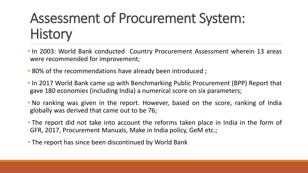 assessment of procurement system assessment