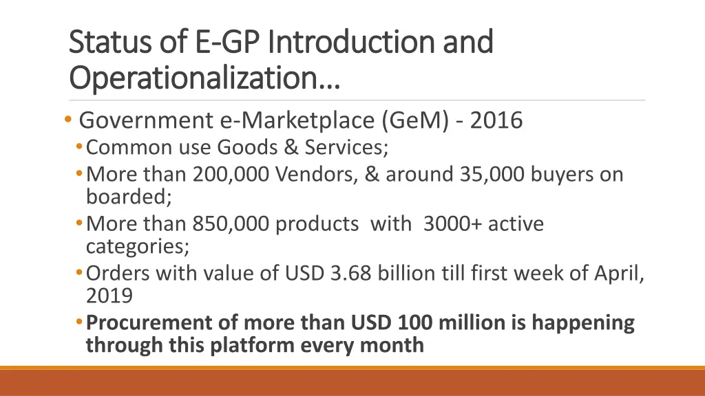 status of e status of e gp introduction 1