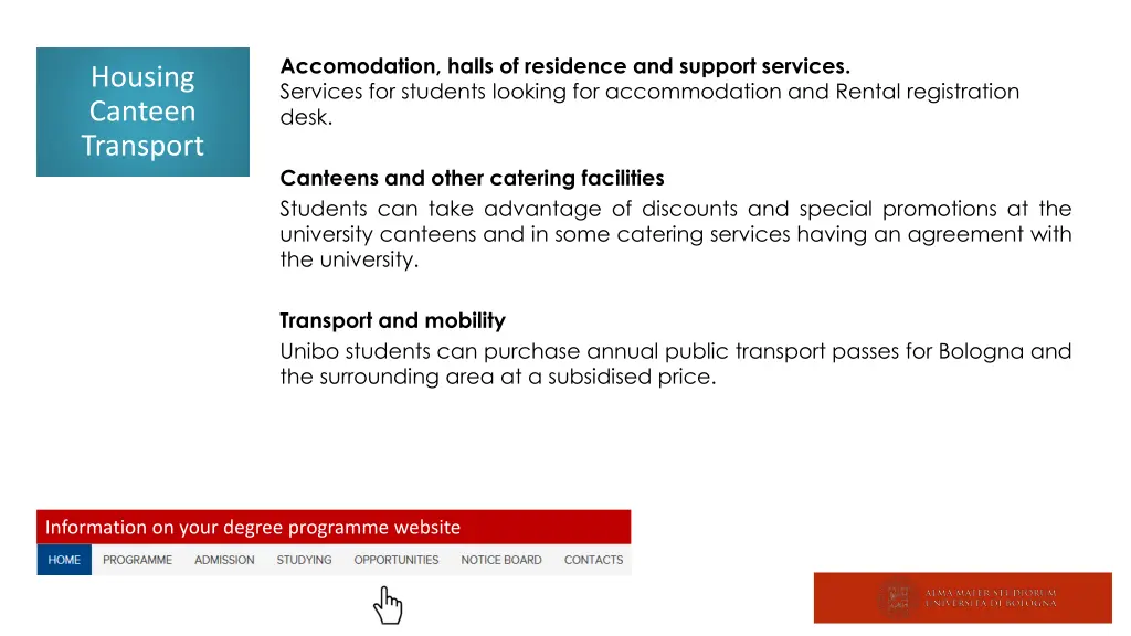 accomodation halls of residence and support