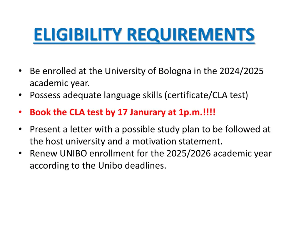 eligibility requirements
