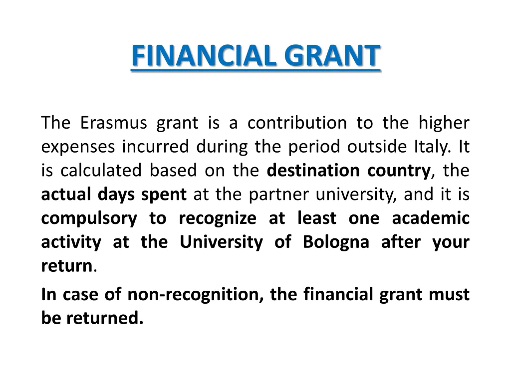 financial grant