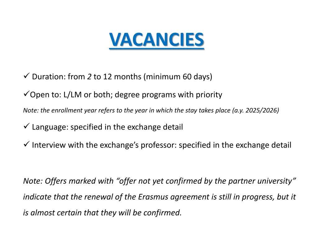 vacancies