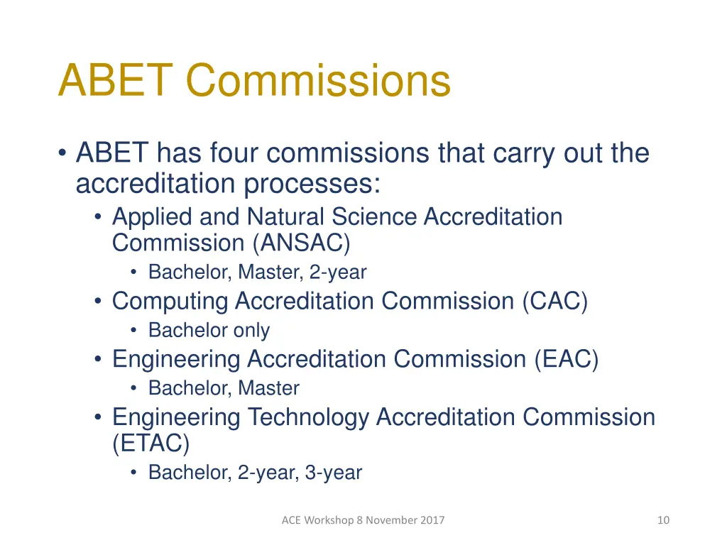 abet commissions