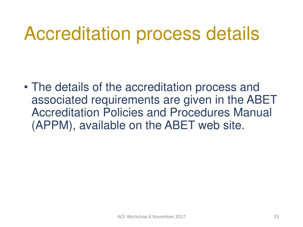 accreditation process details
