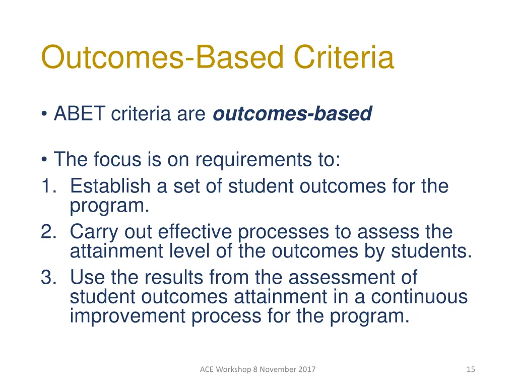 outcomes based criteria