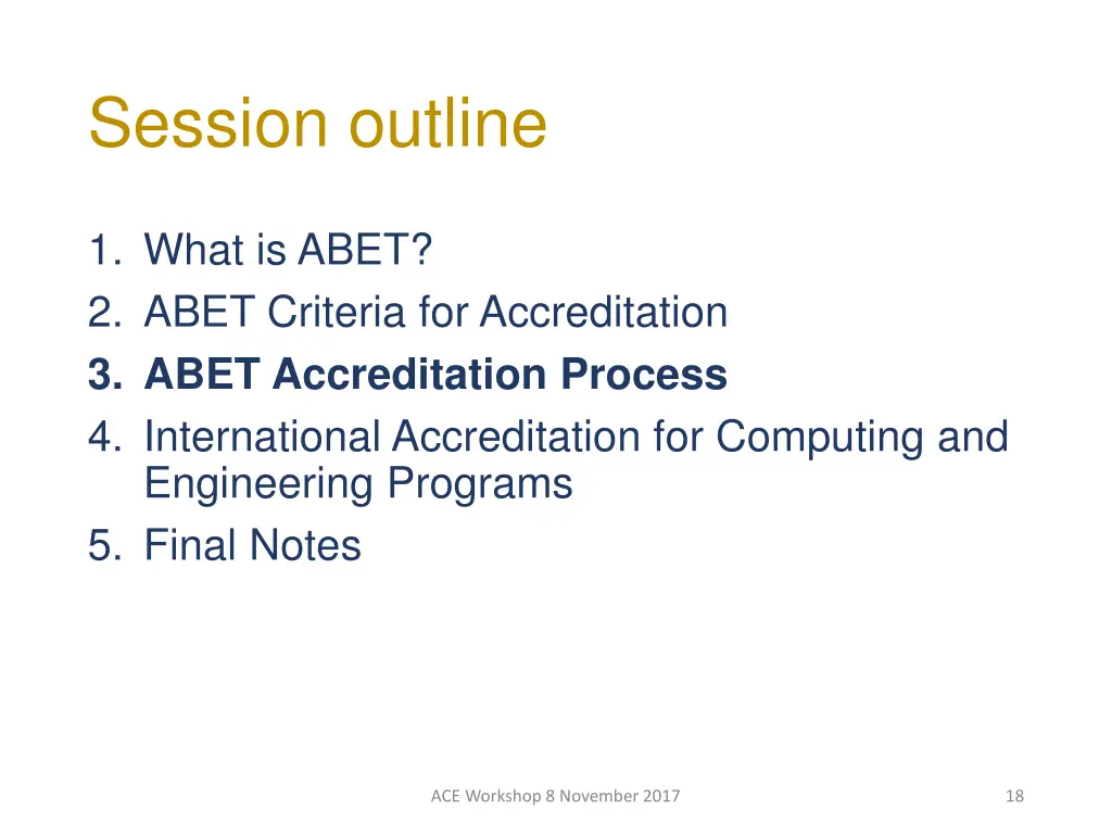 session outline 3