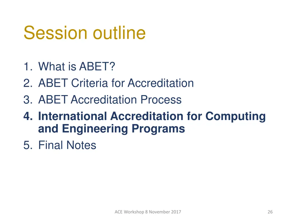session outline 4
