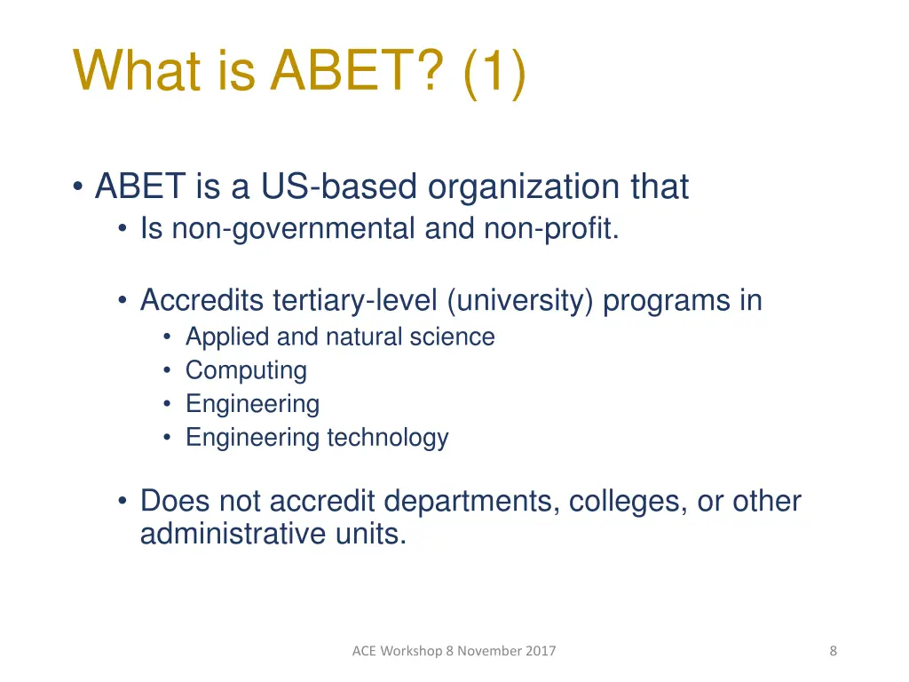 what is abet 1