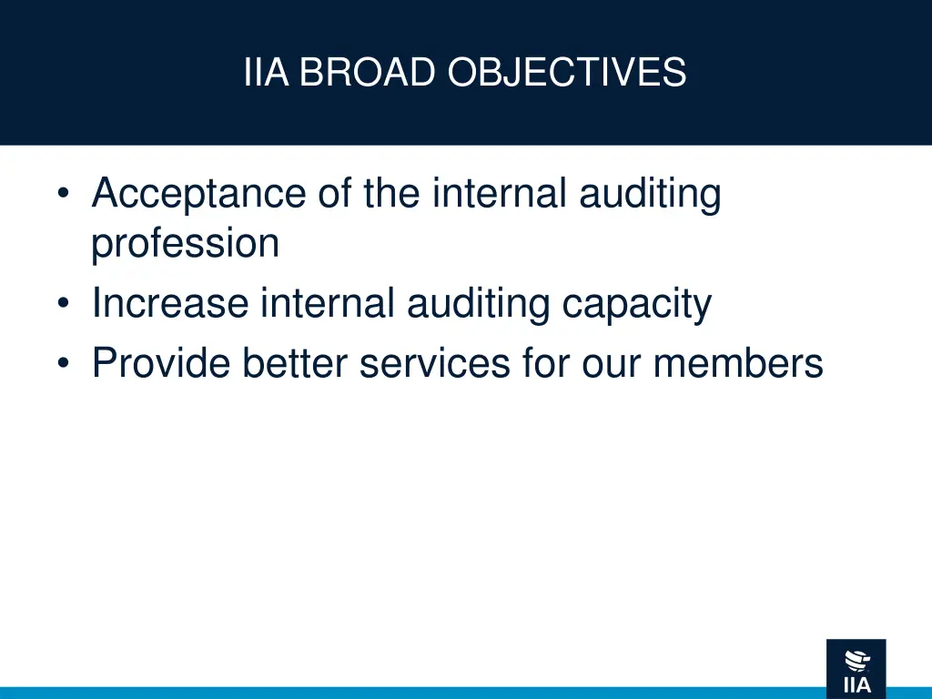 iia broad objectives