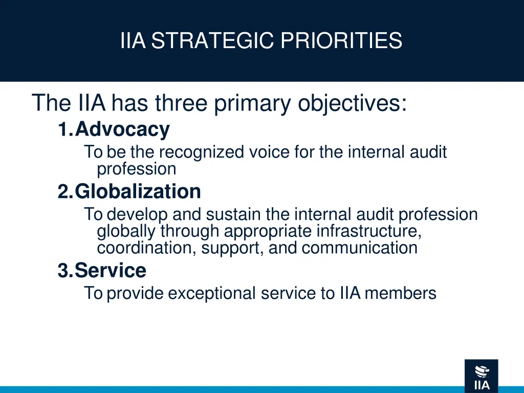 iia strategic priorities