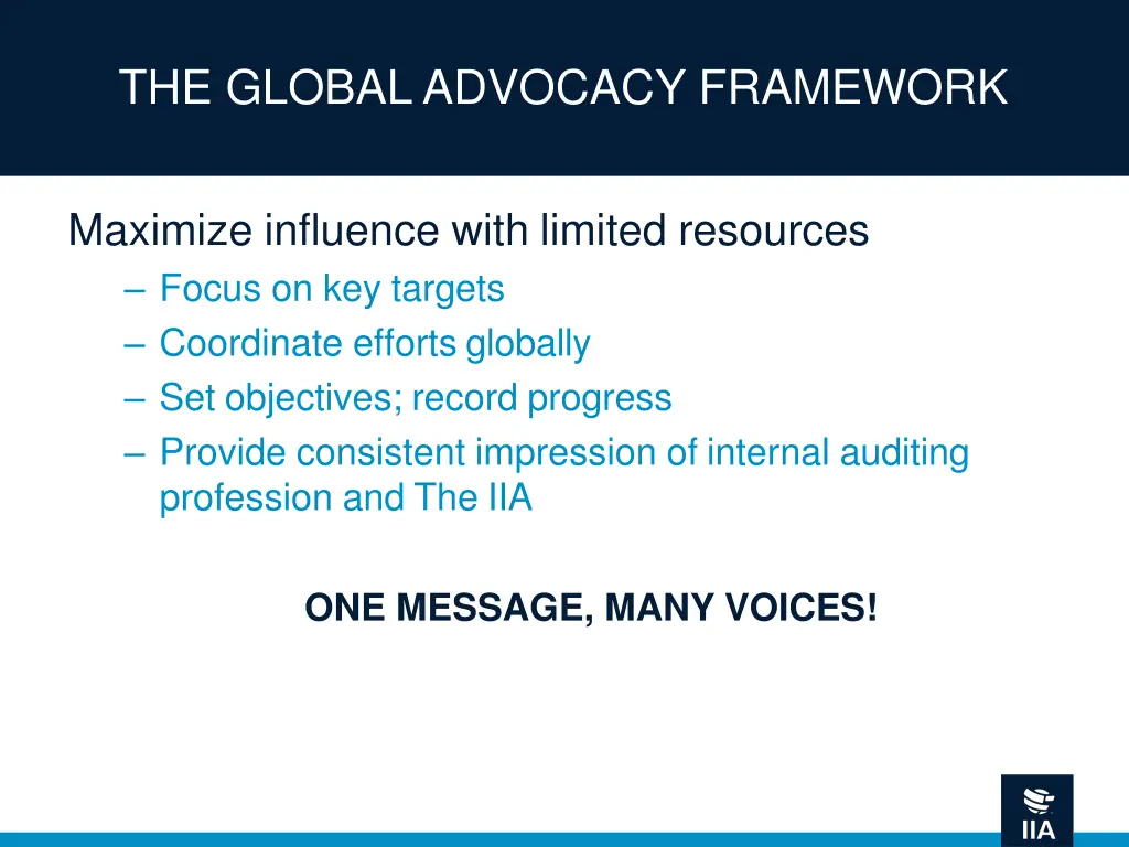 the global advocacy framework
